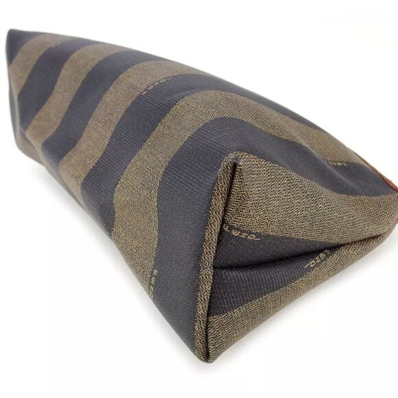 FENDI pouch pecan beige PVC ?~ leather Authentic - Picture 6 of 8